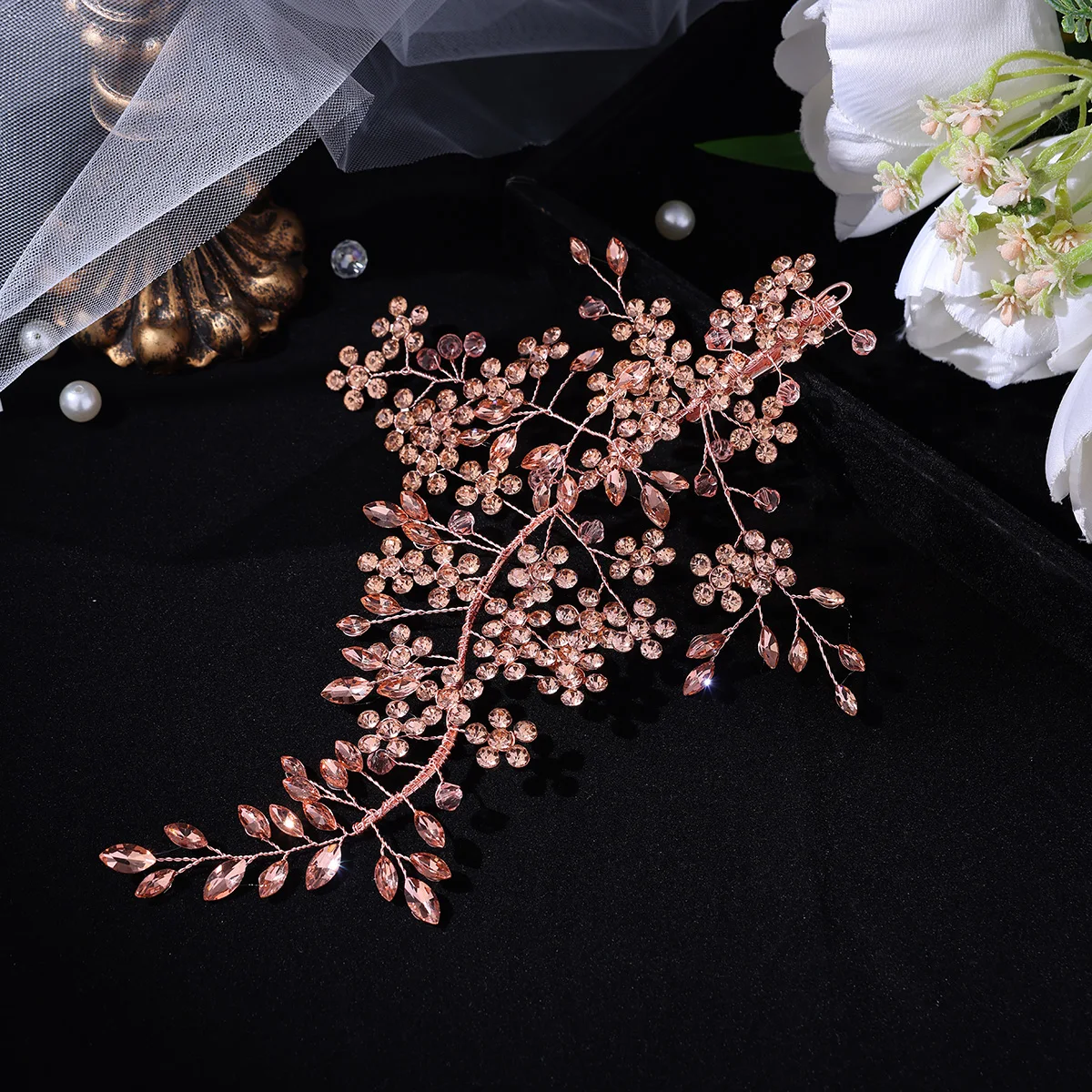 Fashion Handmade Crystal Rhinestone Hair Clips Hairbands Wedding Hair Accessories For Women Bride Headbands image 2