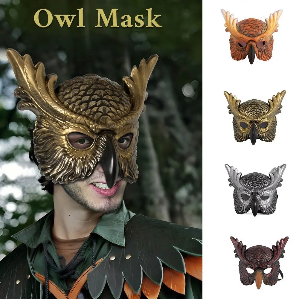 

Realistic Design Owl Mask PP Material Scary Style Full Face Mask Prom Mask Bird Mask Animal Head Mask Costume Party