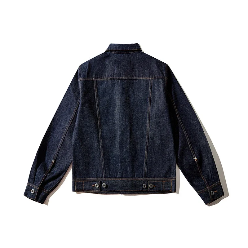 Trend High Quality Baggy Oversized Men's Jean Jacket 15 oz Heavy Japanese Vintage Red Selvedge Denim Jacket