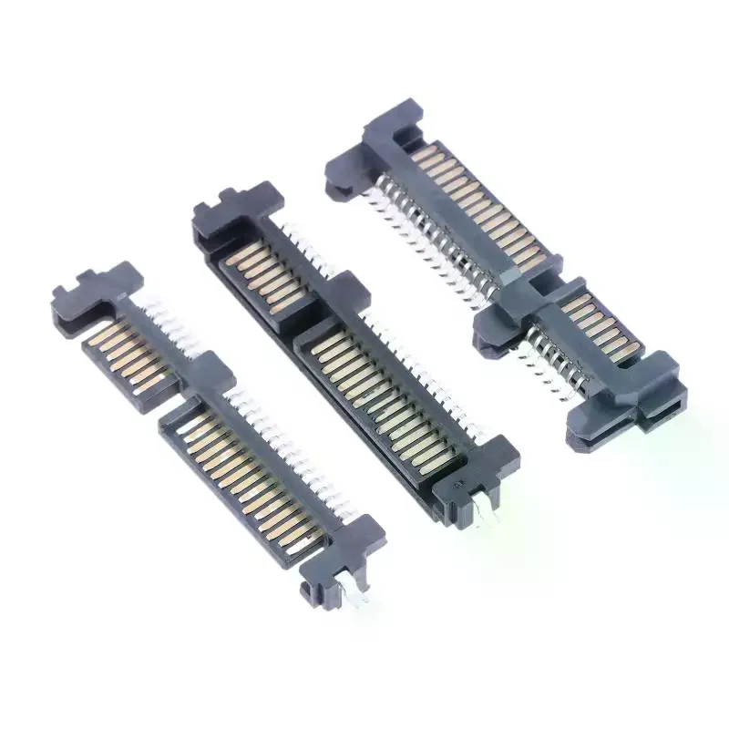 5Pcs SATA Interface Socket SSD Solid State Drive Seat 7+15P 22PIN Male Connector Seat Sinking Plate Patch Type Connector Port