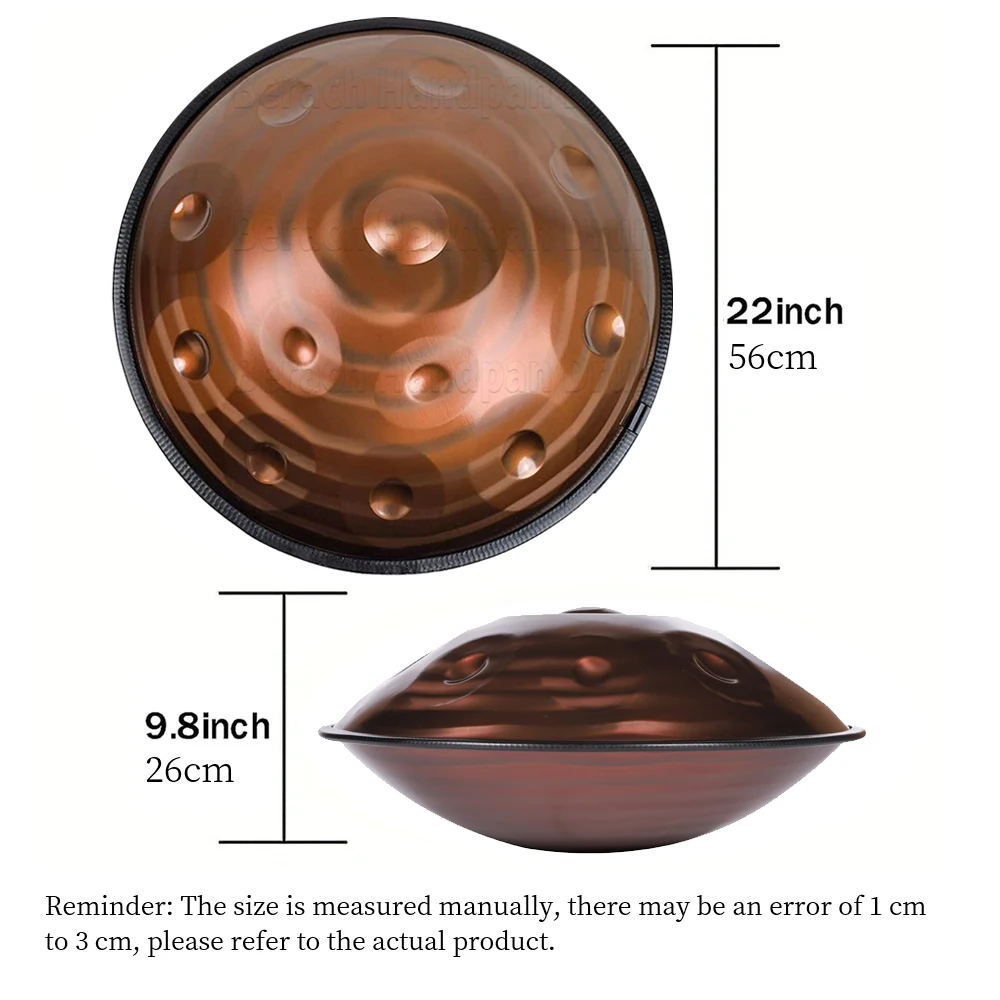 432 HZ Handpan 22 Inch 12 Notes Steel Tongue Drum Music Drum Ethereal Drum Percussion Instrument