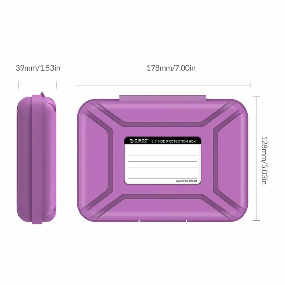 Imagem -06 - Orico-hard Drive Caixa Protetora Estojo de Armazenamento à Prova de Poeira Água Repelente à Prova de Choque Hdd Sdd 3.5 Pcs