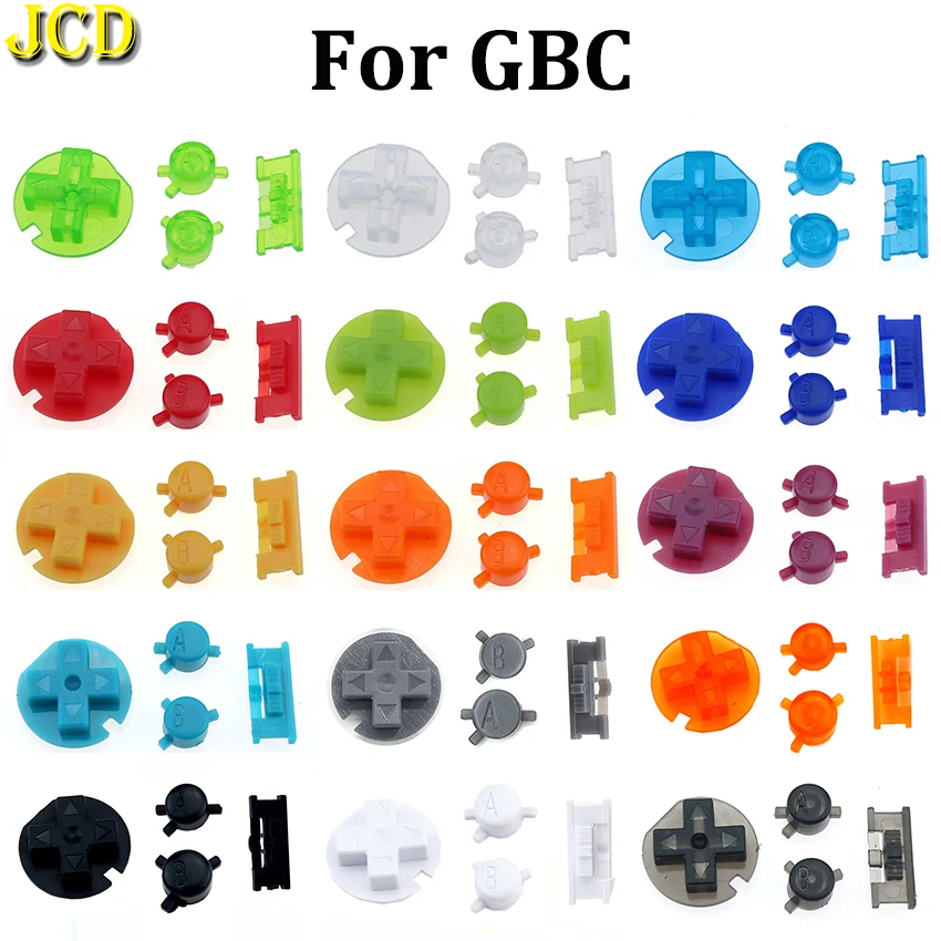 

JCD For Gameboy Color Full Set Power ON OFF D Pads A B Buttons For GBC Game Controller Replacement Button Kit DIY