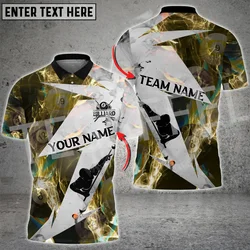Custom Name Billiards Sports Retro Graffiti Vintage 3DPrint Summer Men's Top Casual Harajuku Polo Button Shirts Short Sleeves 22