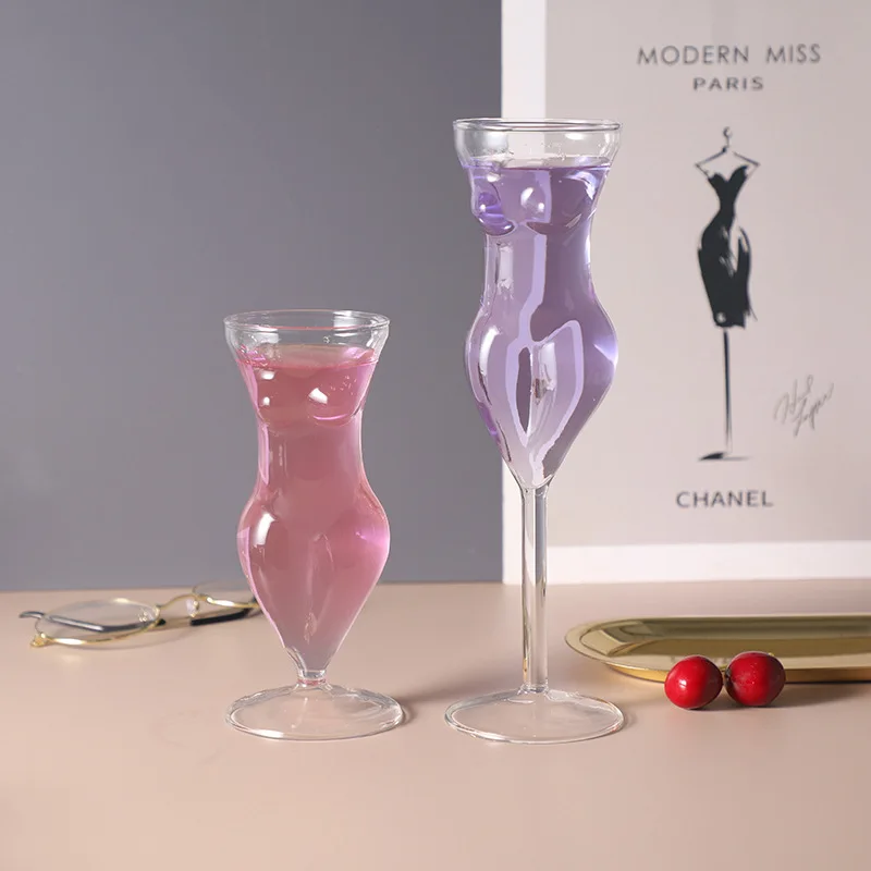 

Miss Wine Glass Female-shaped Glasses for Champagne Cocktail Sexy Naked Glass Cup Beauty Body Whiskey Goblet for Party Home Bar