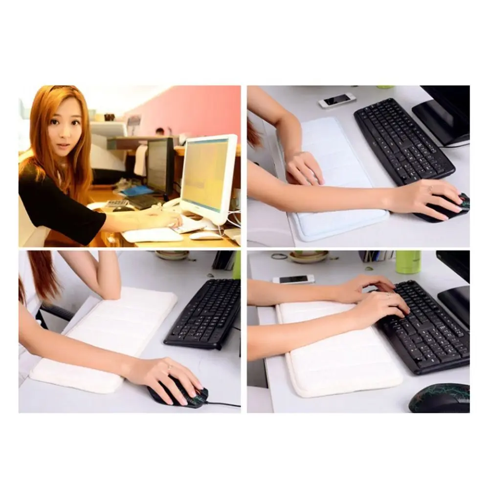 60x20cm Size Keyboard Elbow Pad Sweat-absorbent Anti-slip Base Computer Wrist Mat Ultra Soft Memory Cotton Cotton Wrist Rest