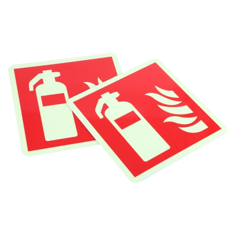 5Pcs Extinguishers Signs Glow in Dark Waterproof Protected Label Stickes