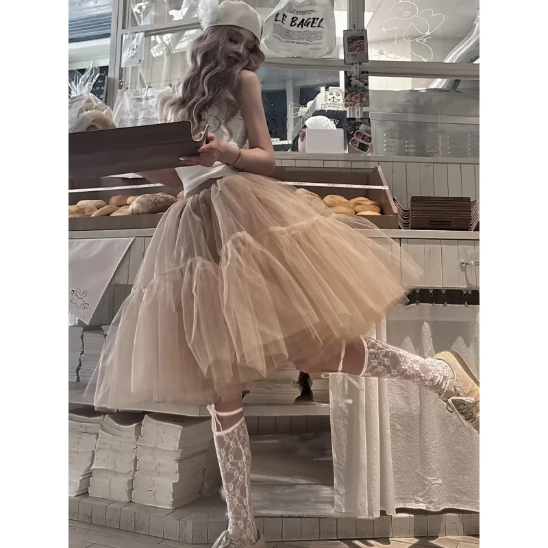 Plus Size - Plus Size - European And American Style Five-Layer Tulle Petticoat with a Fluffy Big Hem, Multi-Layered Skirt