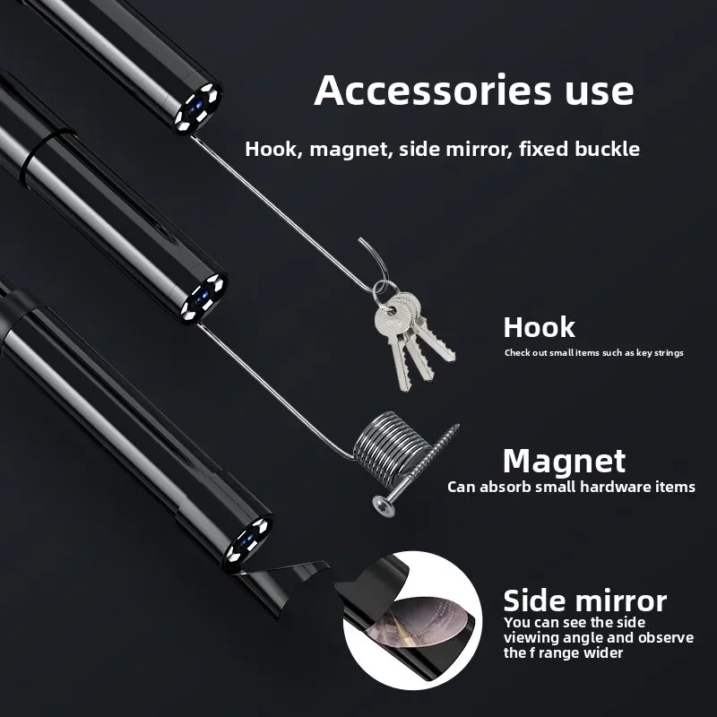

Explosive 2.4 Inch IPS Handheld Pipe Endoscope with Screen 8mm High Definition Camera Industrial Peep Mirror TOOL