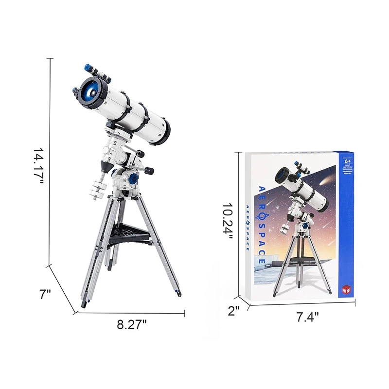 751PCS Creative Technology Astronomical Telescope Building Block Aerospace Educational Assemble Bricks Toy Desk Decor Kids Gift