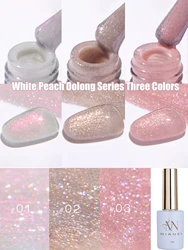 MIANEL 12ml White Peach Oolong 3 Color Series Diamond Gel Nail Polish Explosive Glitter Nail Polish Gel Pink Nails 1-12pcs