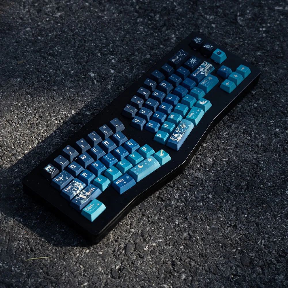 Freetag Starry Sky Keycaps Star Night Corridor Night Walk Star Tour Dark Blue Gradient Original Keycaps for Mechanical Keyboard