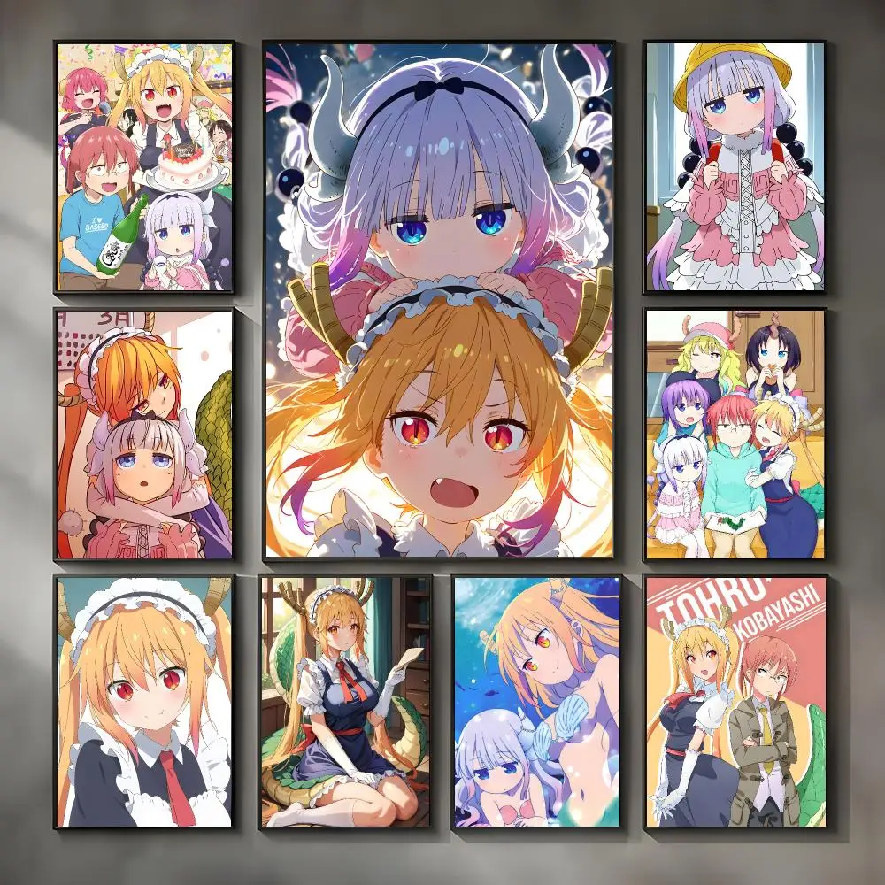 Comedy Anime Miss Kobayashi's Dragon Maid Poster Modern Interior Wall Decor & Trendy Home Highlights