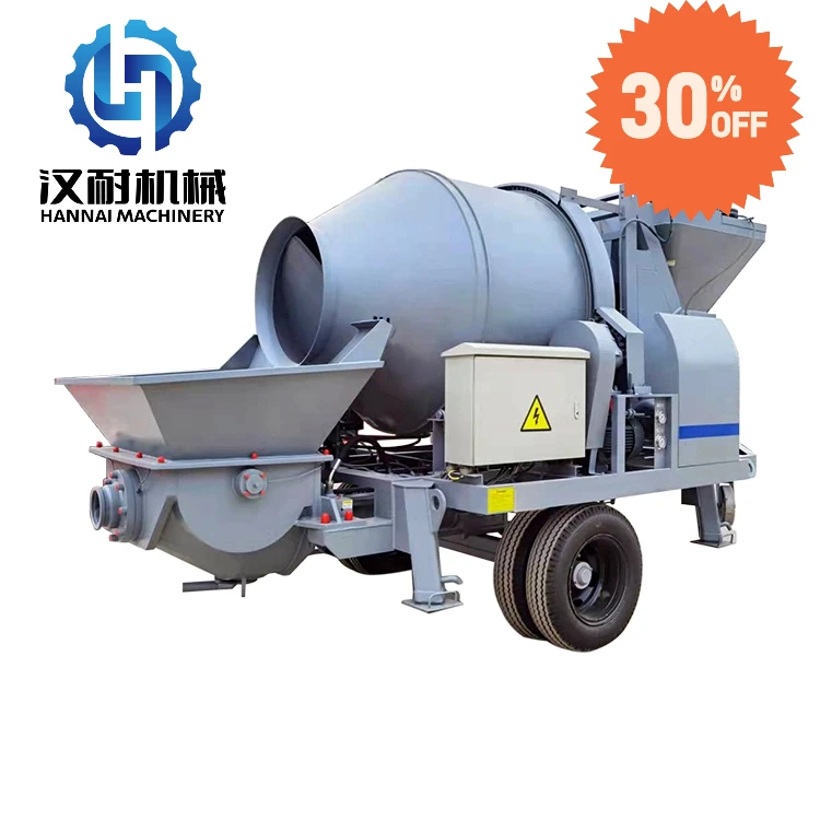 مضخة خرسانة مع خلاط خلاط خرسانة متنقل مع مضخة محمولة مثبتة على المقطورة مضخة خلط الخرسانة 2025 بسعر منخفض أفضل بائع