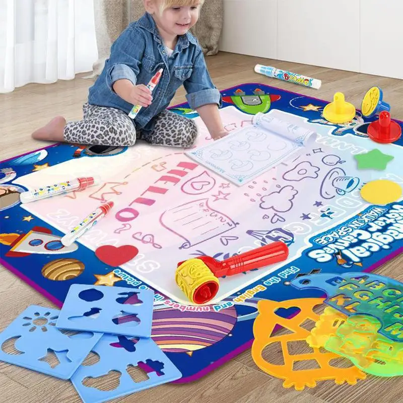 Magic Water Painting Mat Set Peuter Tekentafel Geen Puinhoop Herbruikbare Waterkleur Mat Educatief Speelgoed Voor Kinderen Meisjes Cadeau