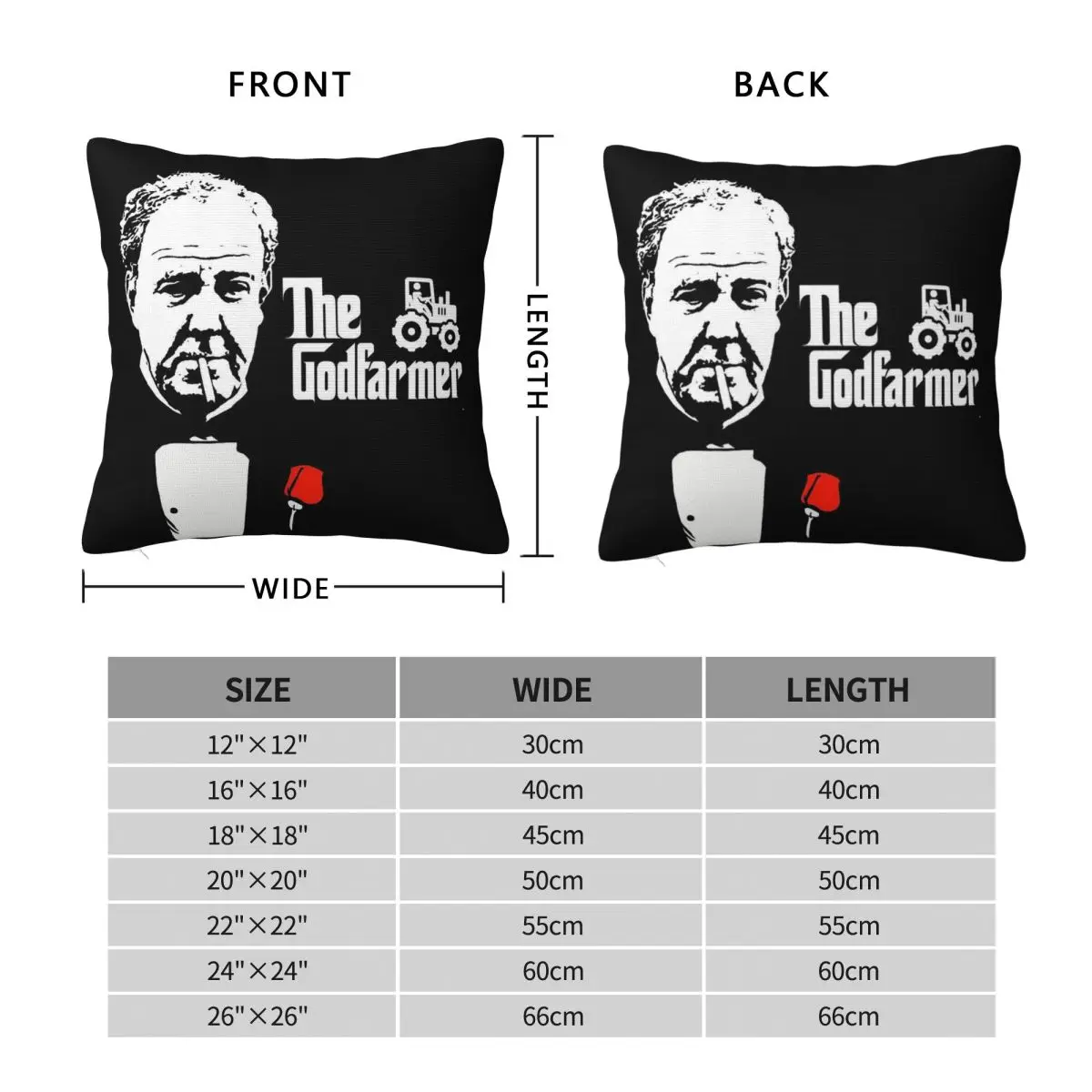 Jeremy Clarkson The Godfarmer Square Pillowcase Polyester Linen Velvet Pattern Throw Pillow Case Sofa Seater Cushion Case 45x45