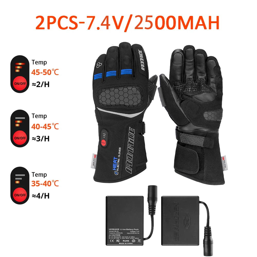 

Motorcycle Heating Gloves Windproof Waterproof Winter Warm Wear-resistant Reflective Motorcycle Riding Gloves