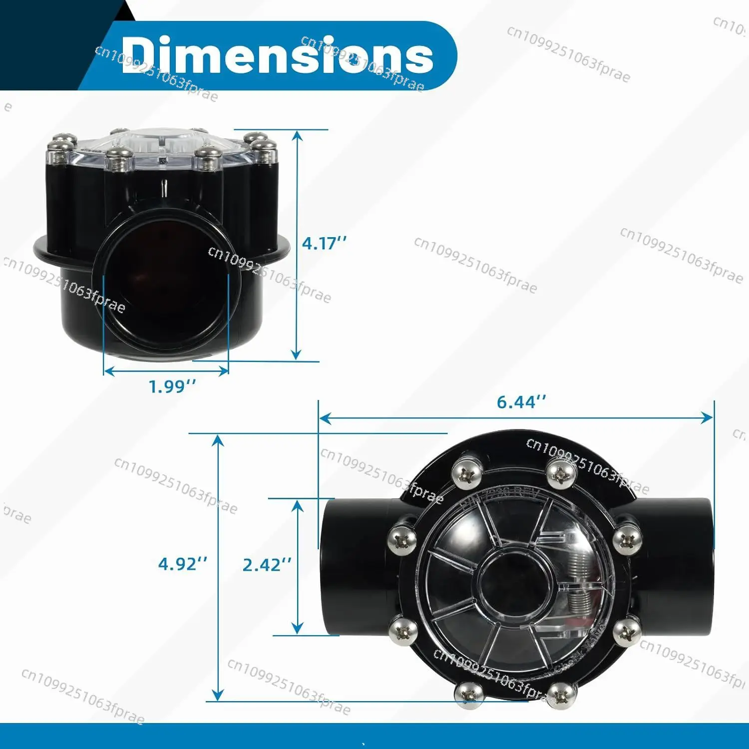 

7235 Check Valve 1.5-2 2-way Valve 180 Degree Check Valve Replacement Swimming Pool