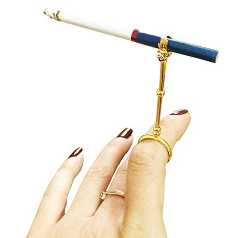 حامل سيجار كليب المدخن حامل السيجار حلقة اليد الحرة حامل رف اليد الصغيرة حامل سيجار للنساء الرجال المدخن F1FB #1