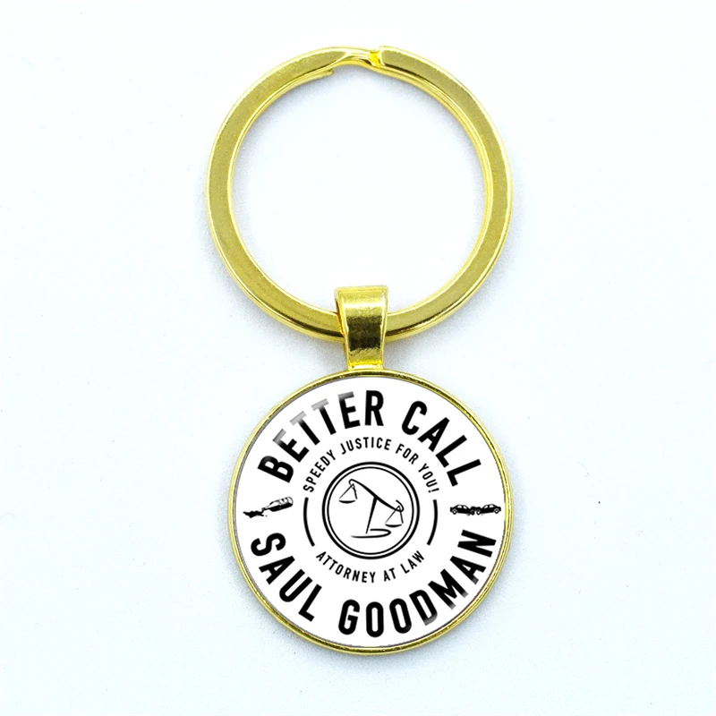 HOT!!! Classic Movie Better Call Saul Fashion Glass Dome Cabochon Key Chain Jewelry Gift For Fans