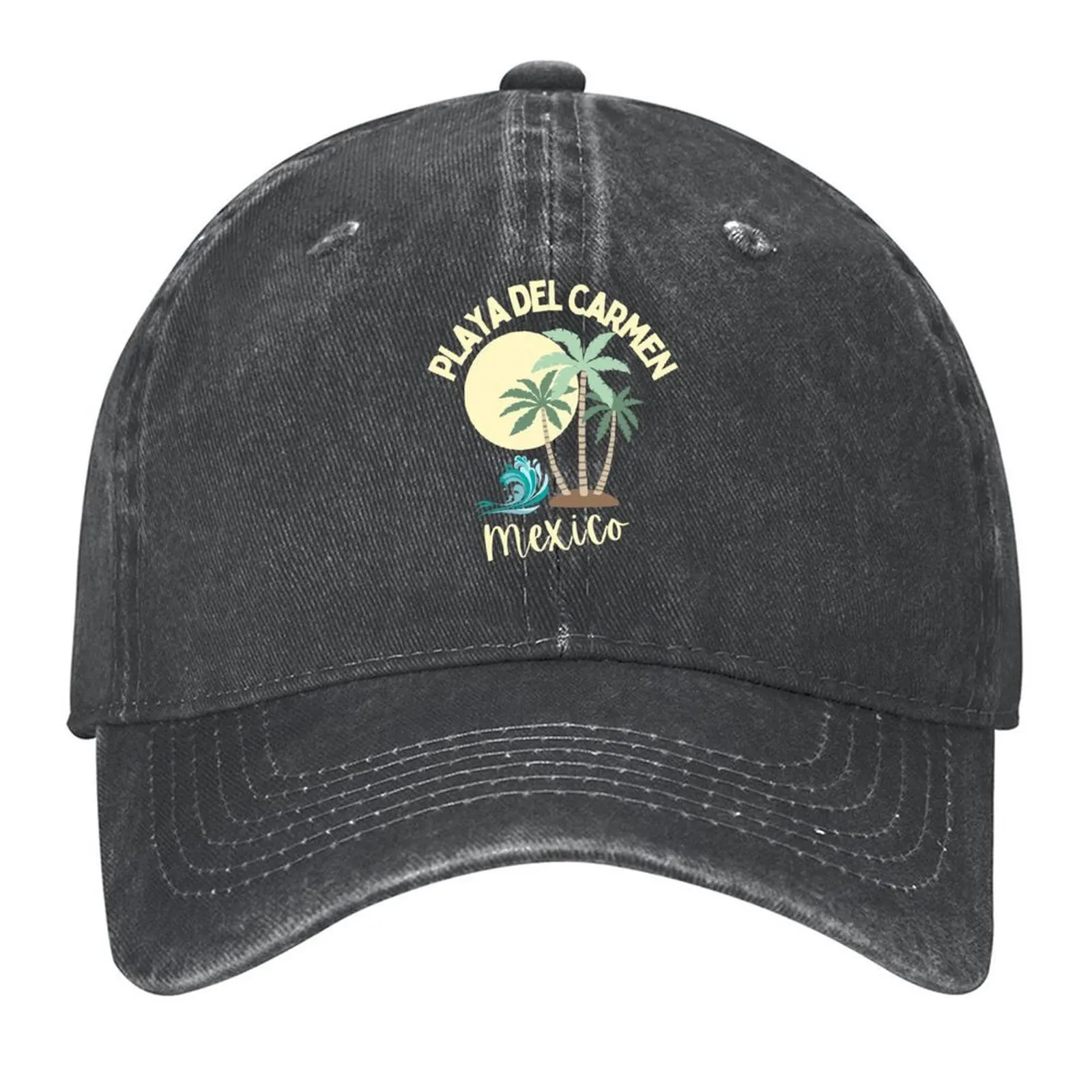 

Pastel Playa Del Carmen Mexico - Pale Yellow - Beach / Vacation / Cruise Baseball Cap Christmas Hat Visor Boy Child Women's