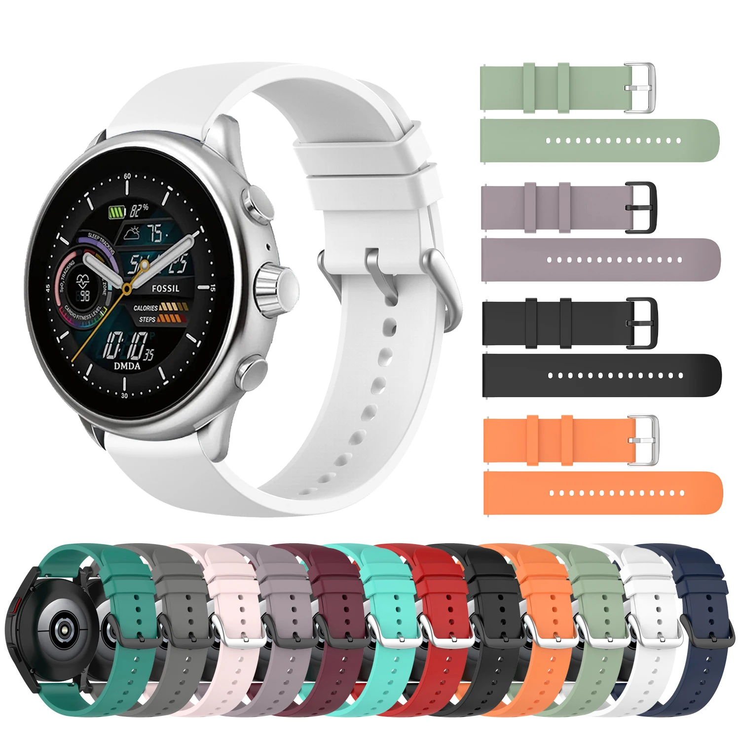 Outdoor Silicone Band For Fossil GEN 6 5 5E 44mm GEN 5 LTE 45mm Strap For HUAWEI WATCH GT 4 3 2 42mm 20 22mm Bracelet Watchband