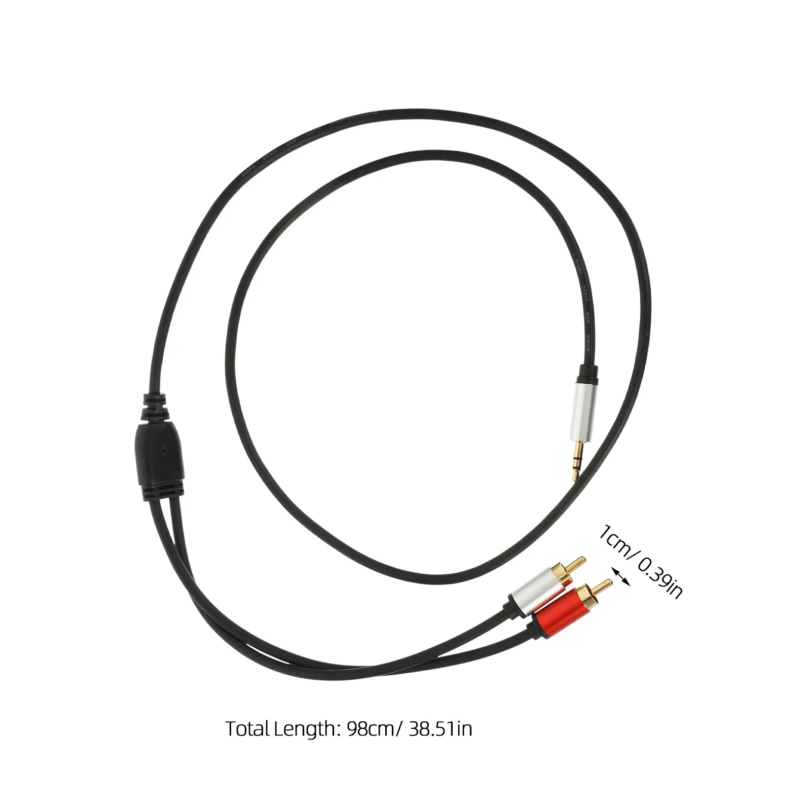 2Pcs 3.5mm to Dual Male Stereo Audio Cable Gold Plated Tin Copper Shielded Aux Y Cord for Speaker Amplifier Soundbar Home