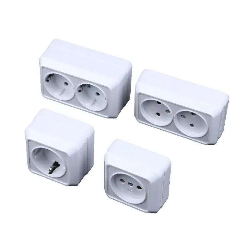 

10A EU Standard Vintage Surface Socket - Flame Retardant Wall-Mounted Outlet with Grounding, Retro Style