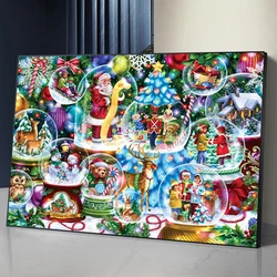 5D DIY Diamond Painting Christmas Full Square / Round Diamond Embroidery Santa Claus Mosaic Cross Stitch Home Decoration Art