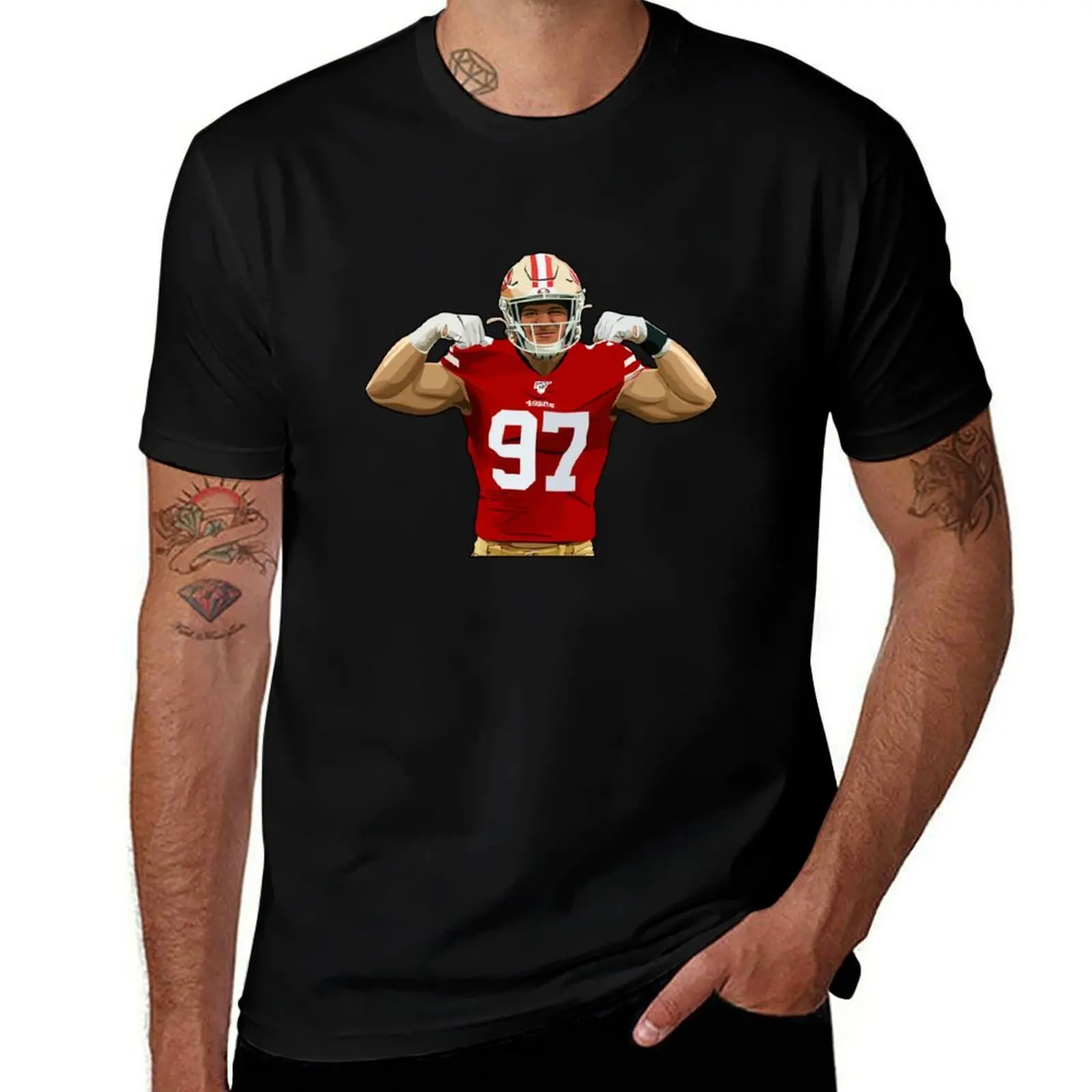 Nick Bosa 97 Strength T-Shirt Sweat Absorbing Sports Tee Shirt