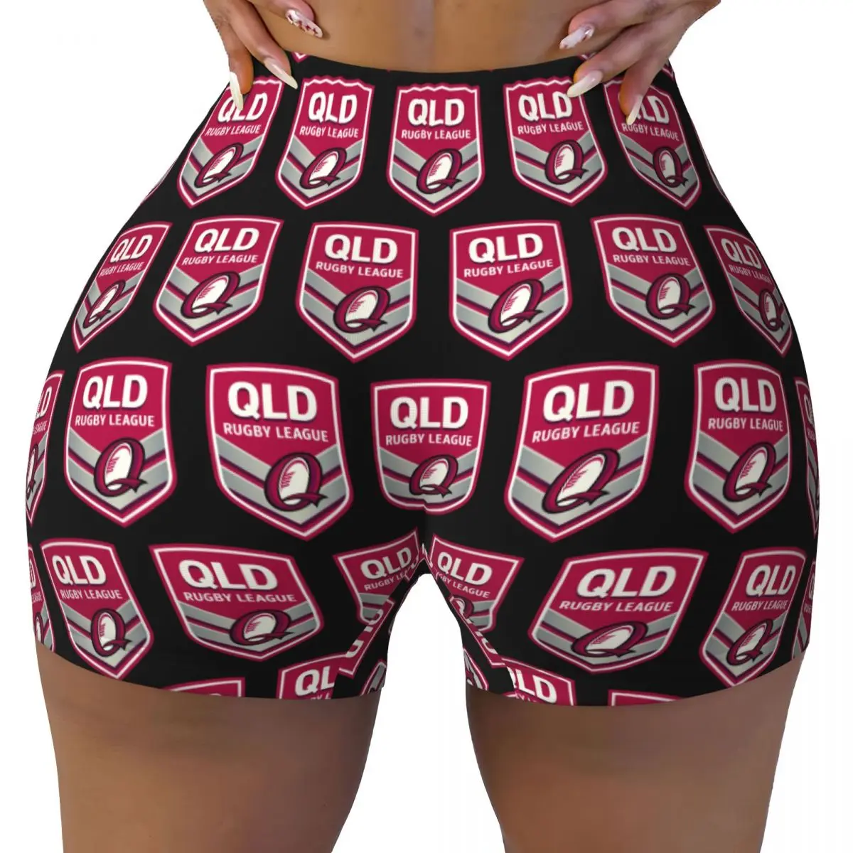 

Пользовательские шорты для йоги Queensland Maroons, женские шорты для тренировок в тренажерном зале, спортивные шорты для волейбола и байкера