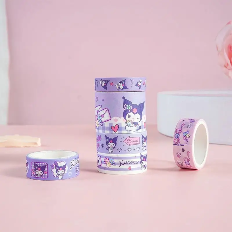 Sanrio Hand Acount Stickers Gift Set Cartoon Hello Kitty Kuromi Cinnamoroll Pochacco DIY Guka Decoration Tape Sticker Girls Toys