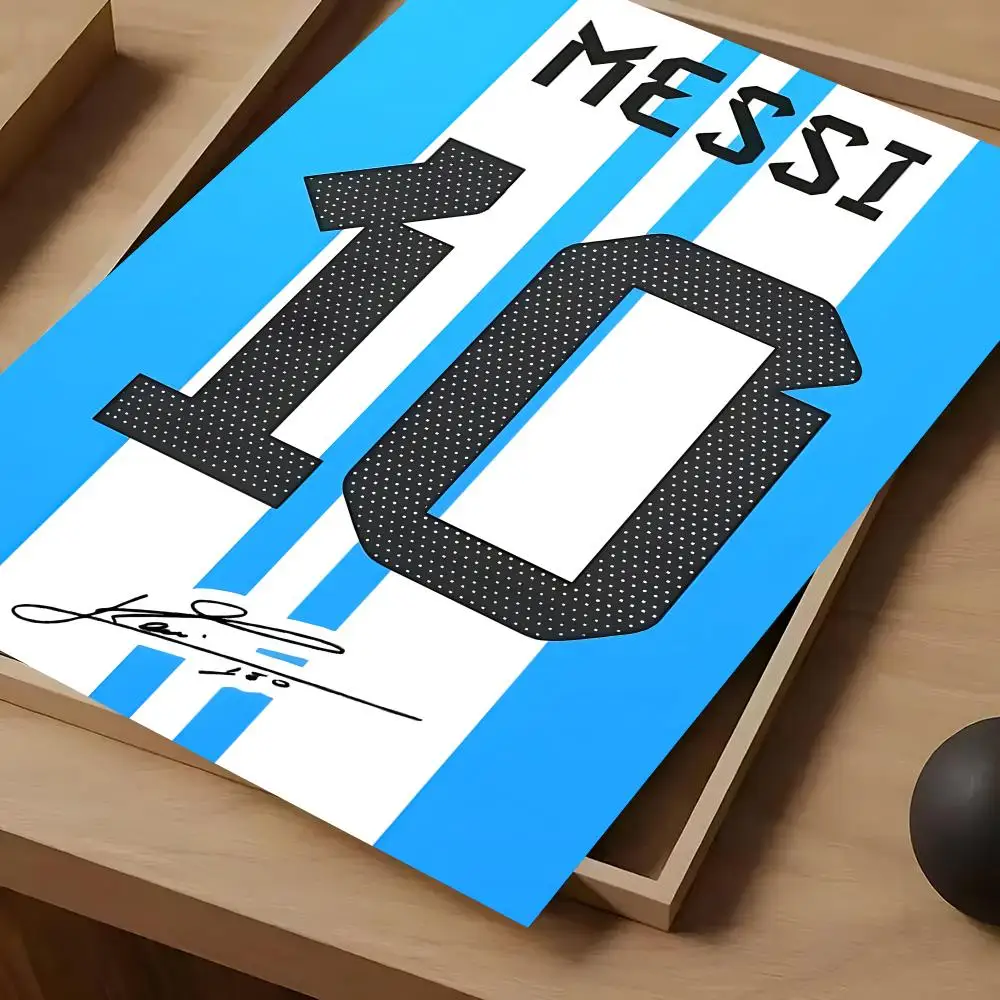 Football Superstar M-MessiS 10 Poster For Self-adhesive Art Waterproof Paper Sticker Coffee House Bar Room Wall Decor