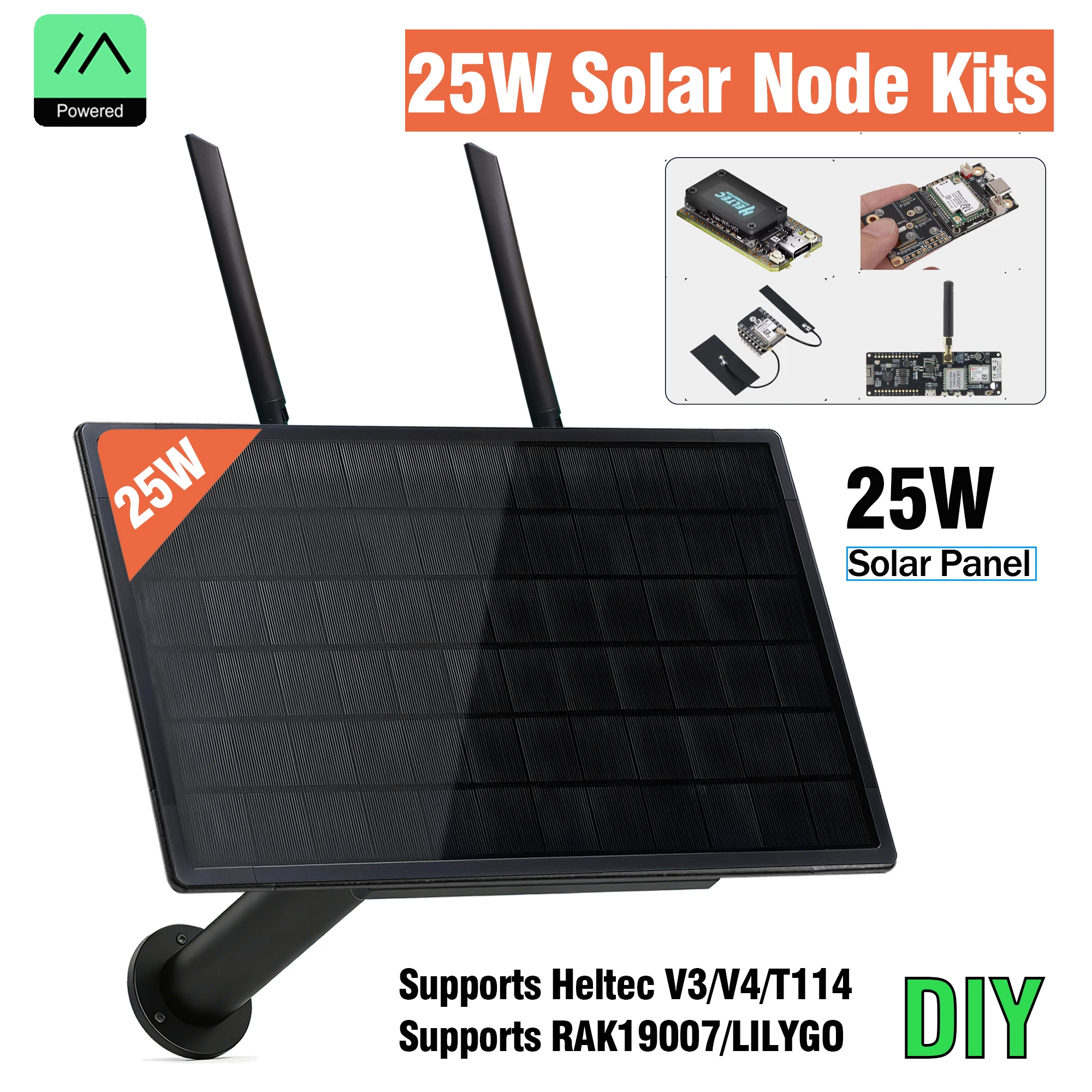 Diy 25W MPPT Solar LoRa Node Install Battery Meshtastic 868 915Mhz Heltec V3 V4 NRF52480 RAK4630 LILYGO ESP32 Arduino Mesh IoT