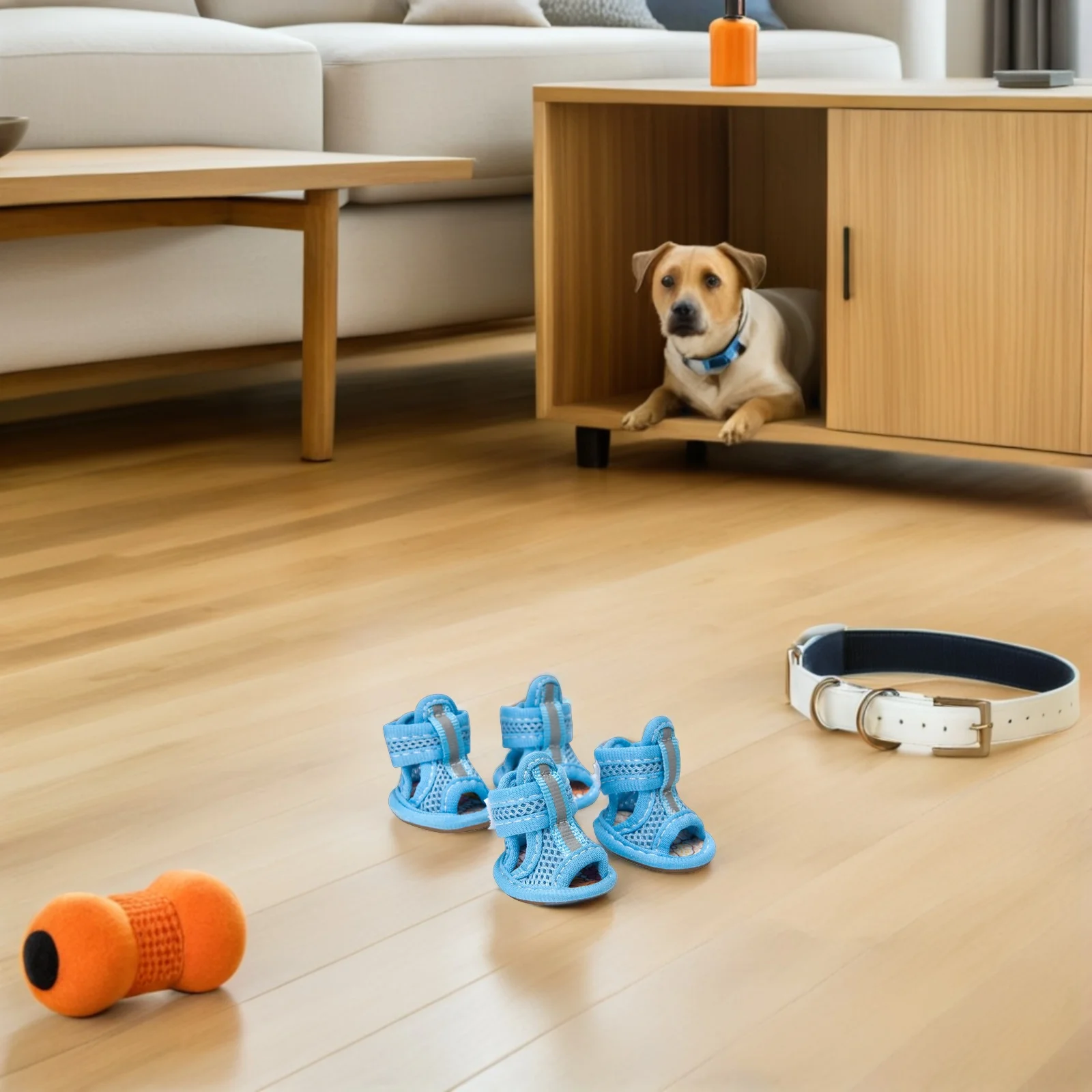 

4 Pcs Shoes for Dog Pet Sandals Sandles Large Blue Hot Pavement Breathable Pets