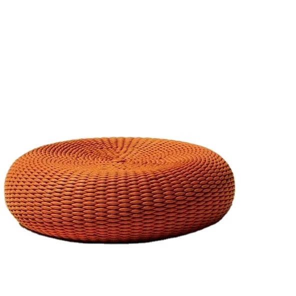 

Relax Knitted Beanbag Fill Round Stool Lazy Sofa Floor Chair Pouf Rattan Outdoor Furniture