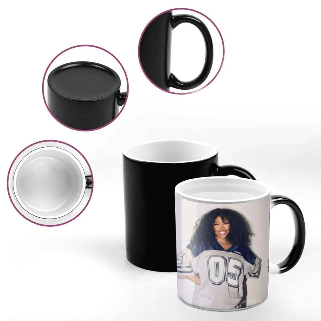 Singer SZA SOS Newest Design Coffee Mugs Heat Color Changing Milk Tea Cup Colorcup For Birthday Gifts