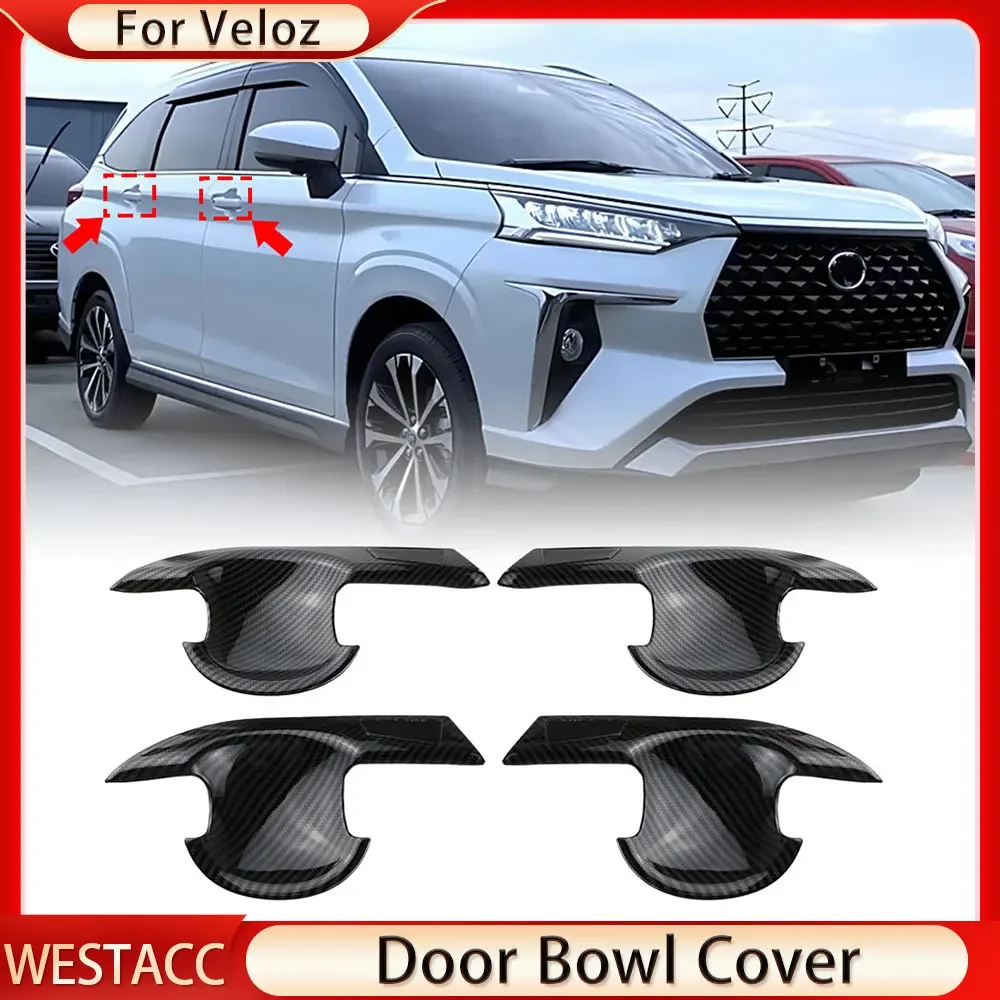 

Для Toyota Avanza Premio Veloz Cross 2022 2023 2024 внешняя наклейка на чашу двери, дверная ручка, крышка чаши, накладка, 4 шт., аксессуары