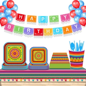 Cacto Festival Festa Conjuntos De Talheres Descartáveis, Placas De Papel, Copos, Guardanapos, Cacto Mexicano, Cinco De Mayo, Louça Decoração 10 principais vendas caneca mexico - №6