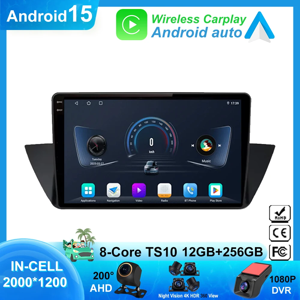 

High-performance FOR coche Multimedia For BMW X1 E84 2009 -2012 Android Auto Carplay 2Din Radio CPU de alto rendimiento WIFI 5G