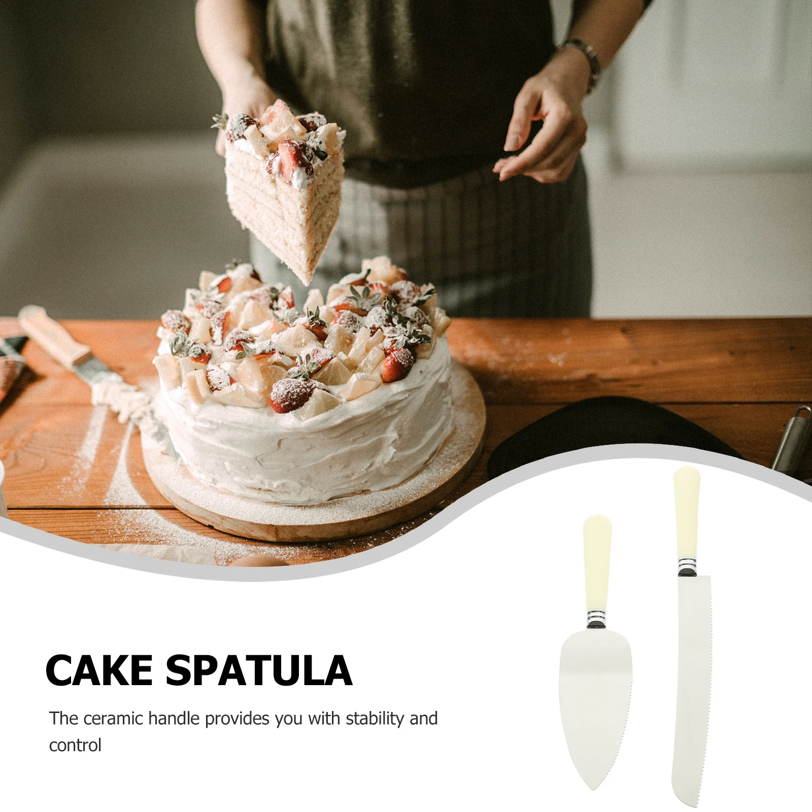 

2Pcs Pink Cake Shovels Set Stainless Steel Serrated Baking Cutters Practical Crafted Kitchen Supplies Cheese Shovels