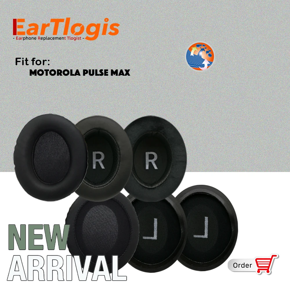 

EarTlogis Replacement Ear Pads for Motorola pulse Max Headphones Thicken Memory Foam Cushions Oval Headset Earmuff Earpads