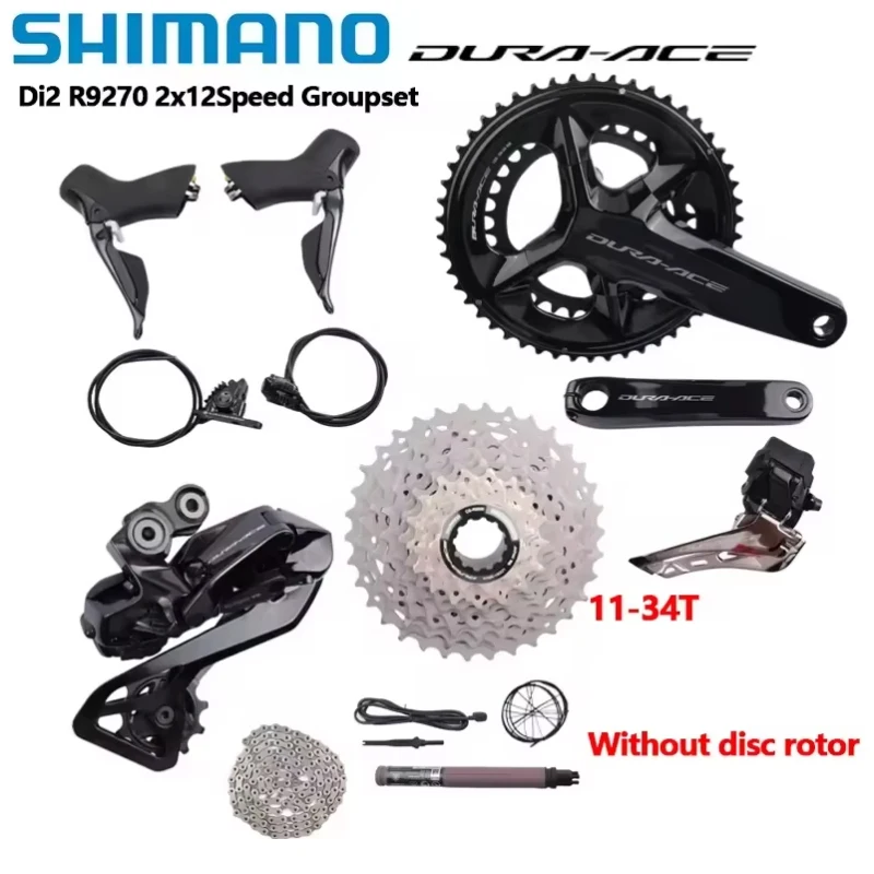 Shimano Di2 Dura Ace R9270 2x12 Speed Hydraulic Disc Brake Set R9200 Crankset FD RD-R9250 Battery DN300 For Road Bike Groupset