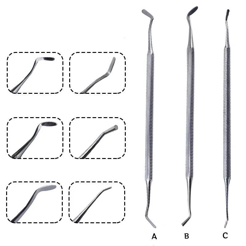 Espátula De Restauração Dental De Aço Inoxidável, Instrumento De Enchimento De Cimento, Double Ends, Ferramentas De Enchimento De Resina Composta