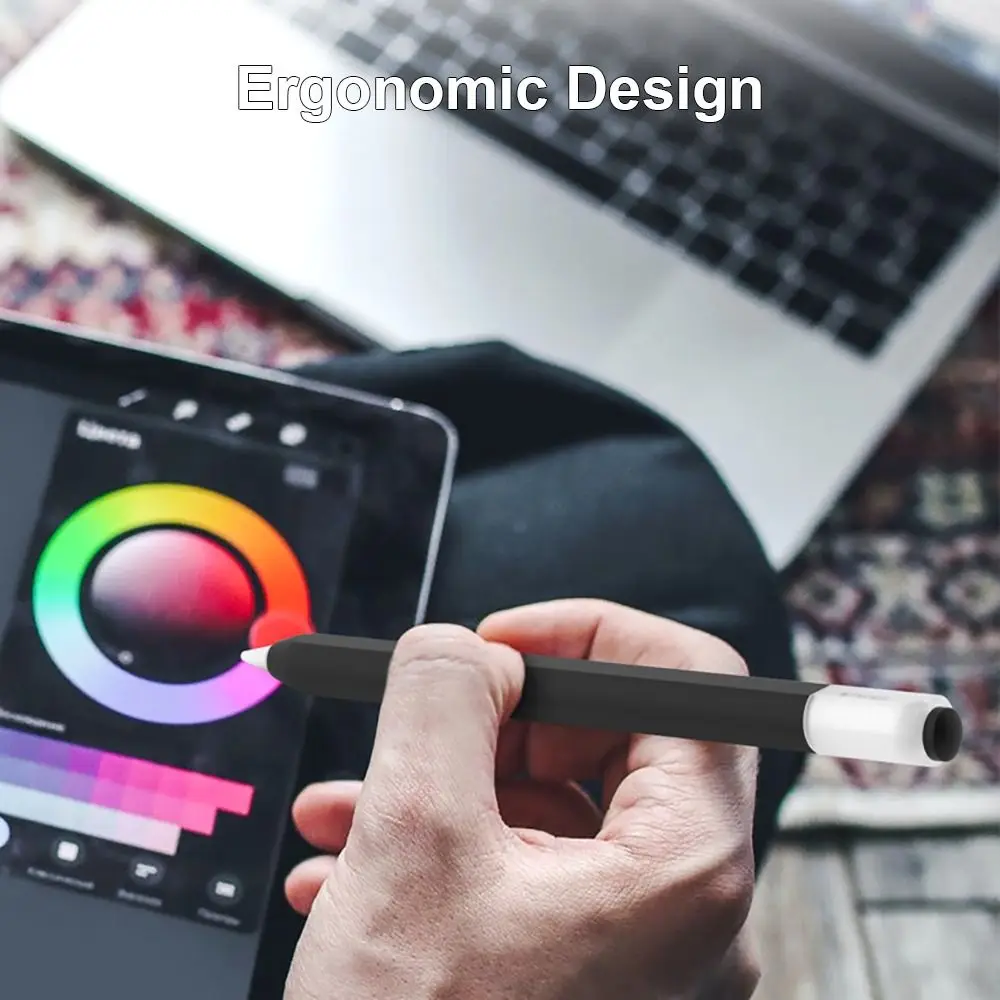 

Tablet Stylus Protective Case Silicone Shockproof USB-C Touch Pen Sleeve Ergonomic Simple Grip Cover for Pencil 3rd Generation