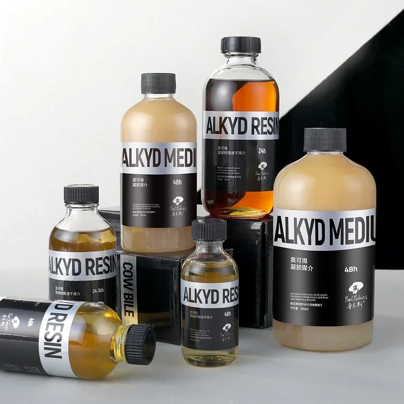 60/125ml Alkyd Resin Quick-drying Media Viscous Can Used Directly To Speed Up Oil Painting Pigment Drying Speed 24H-48H