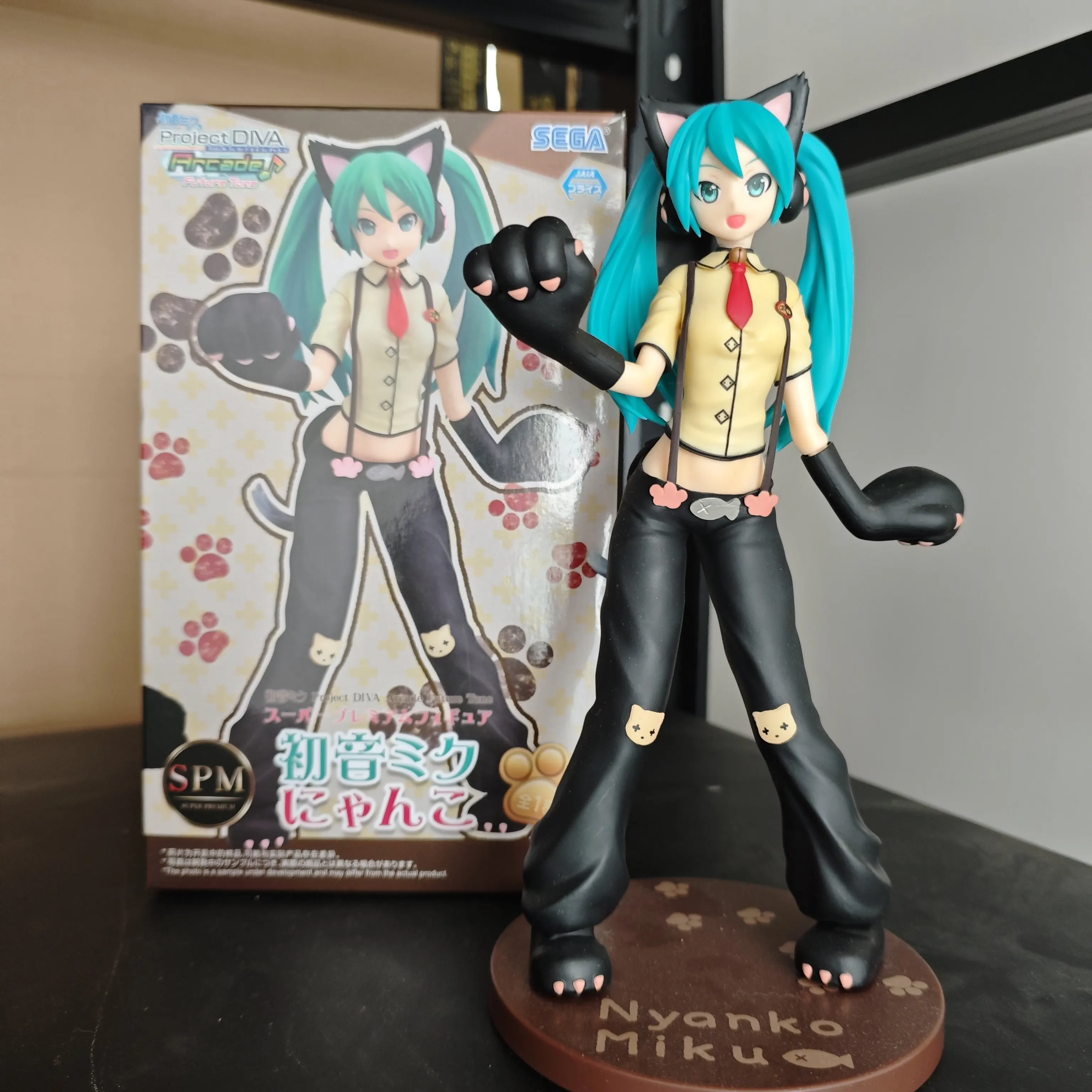 Original SEGA Anime Figure Hatsune Miku Project DIVA Arcade Future Tone SPM Figure Hatsune Miku Kitty Cat PVC Model Toys