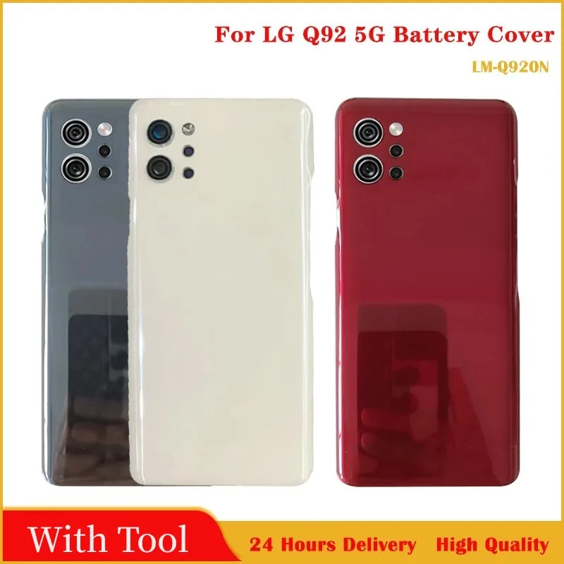 

For LG Q92 5G Battery Cover Back Rear Door Housing Case Repair parts For LG Q92 5G back cover With Camera Frame Lens