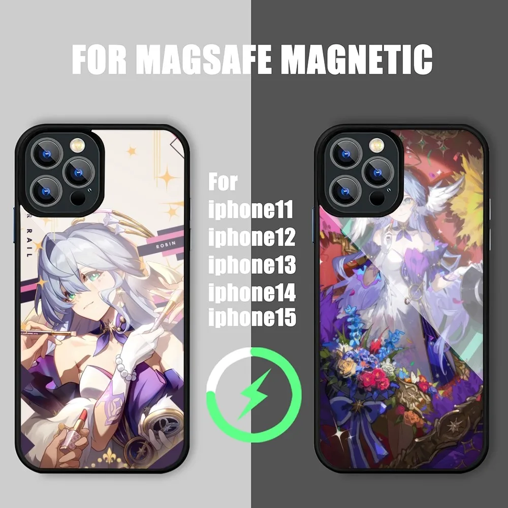 Honkai Star Rail Robin Phone Case iPhone 15 14 11 12 13 Pro Max Plus Magnetic Wireless Charge Cases Cover