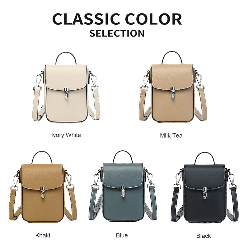 2024 New Korean Vertical Split Leather Handbag Lady Single Shoulder Crossbody Women Mini Phone Bags Female Small Underarm Bag